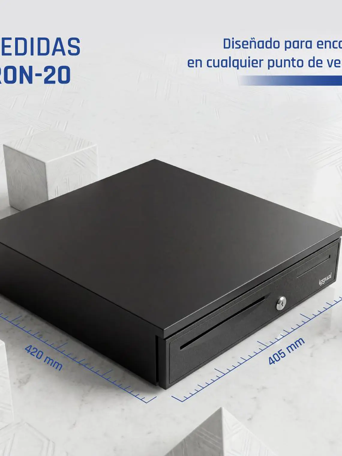 iggual Cajón portamonedas IRON-20 42cm 4+8 negro 4