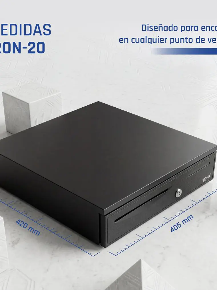 iggual Cajón portamonedas IRON-20 42cm 4+8 negro 4
