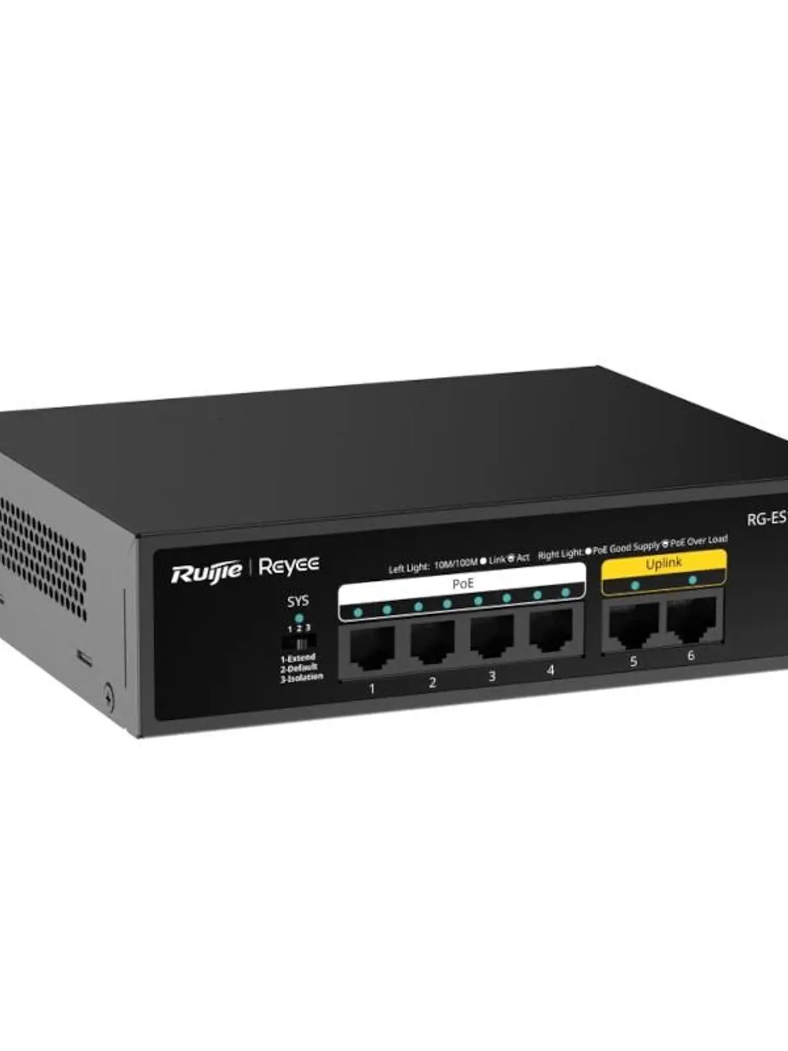 Reyee 6-Port 100Mbps, 4 of the ports support PoE/P 2