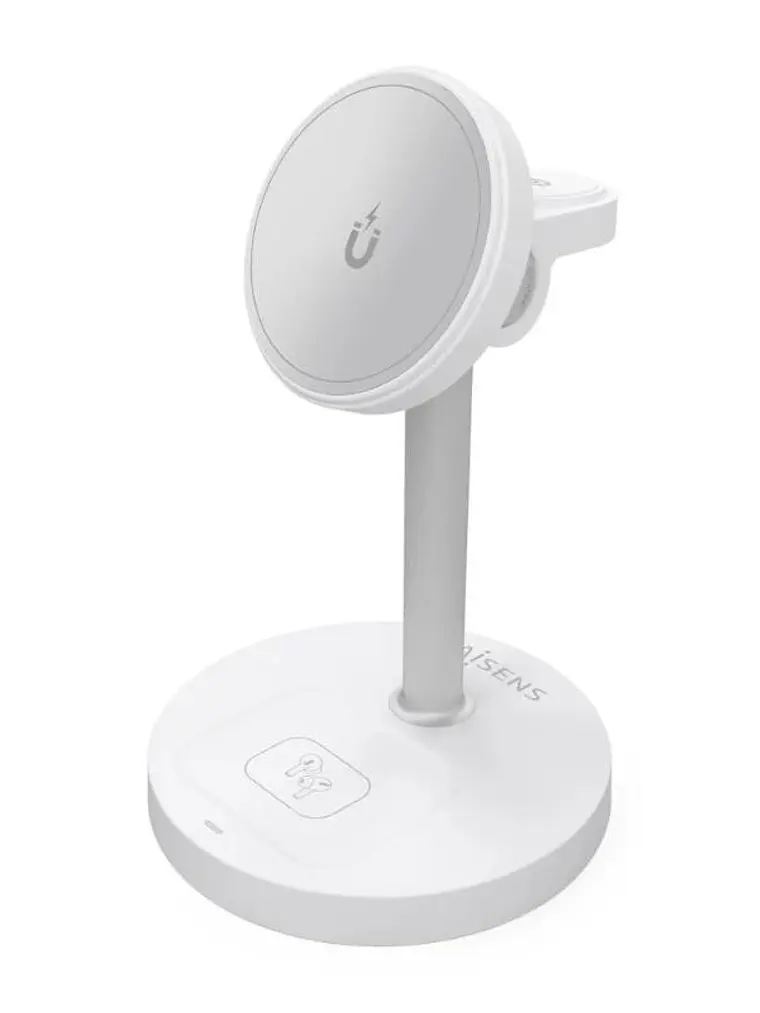 Aisens Cargador Inalámbrico USBC 15W 3 en 1 Blanco 1