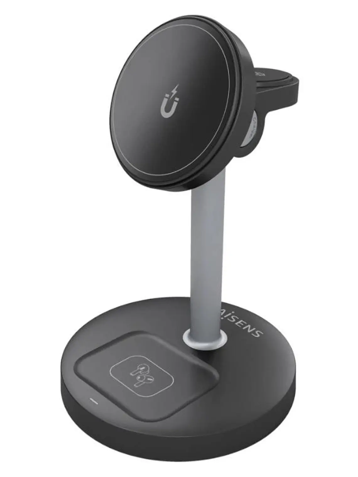 Aisens Cargador Inalámbrico USBC 15W 3 en 1 Negro 1
