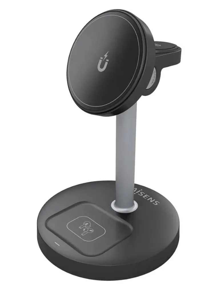 Aisens Cargador Inalámbrico USBC 15W 3 en 1 Negro 1