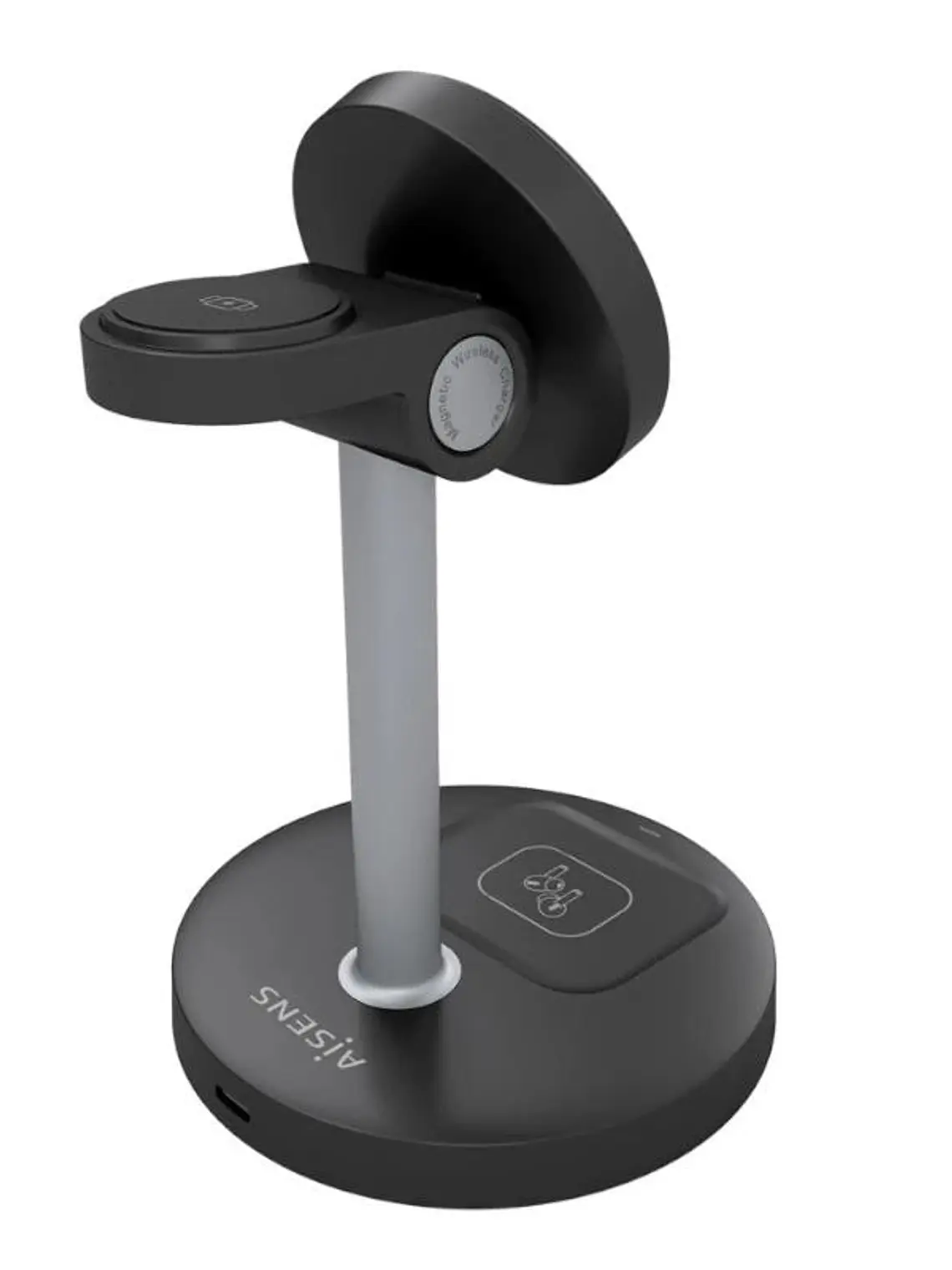 Aisens Cargador Inalámbrico USBC 15W 3 en 1 Negro 2
