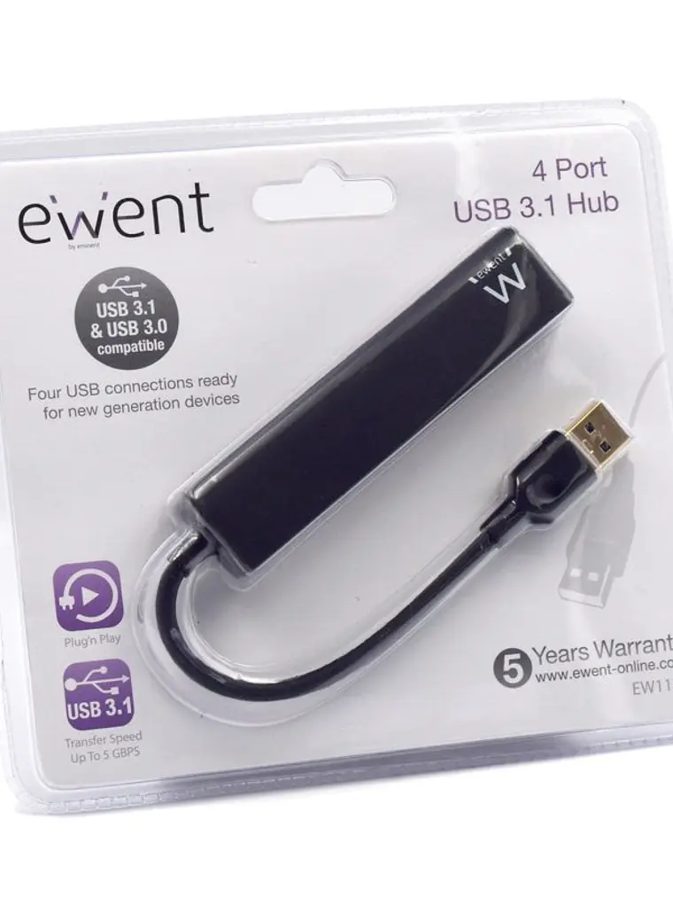 EWENT EW1136  Hub 4 Puertos USB 3.0 2
