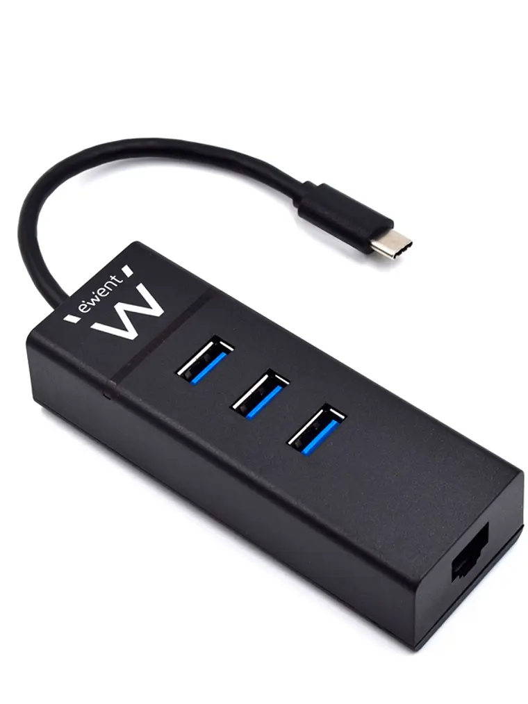 EWENT EW1141 Hub Tipo-C 3Pts.USB 3.1+1pto. GIGABIT 1