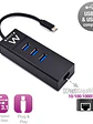 EWENT EW1141 Hub Tipo-C 3Pts.USB 3.1+1pto. GIGABIT - Miniatura 2