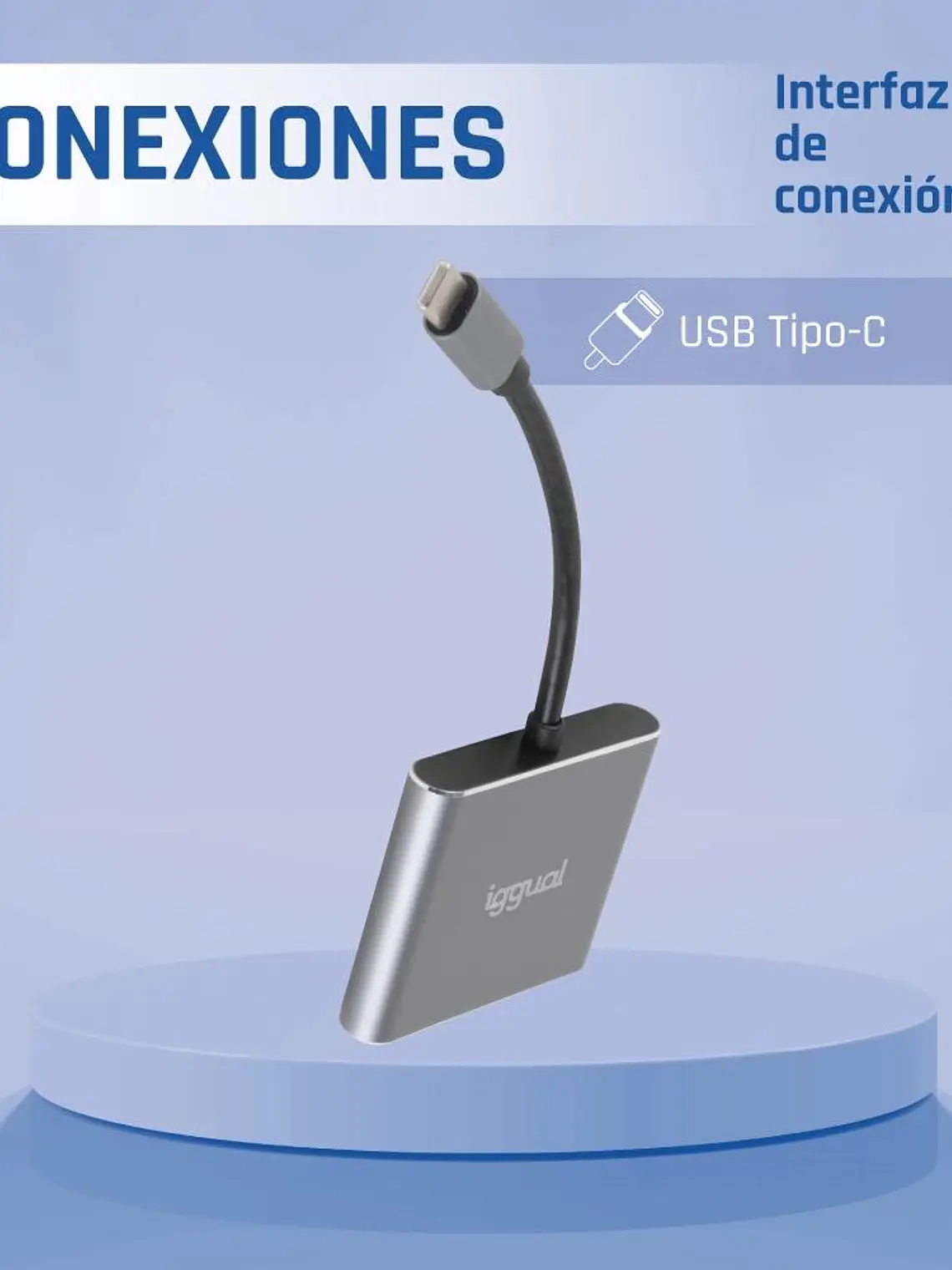 iggual Hub tipo C 3 en 1 HDMI USB3.0 PD100W 3