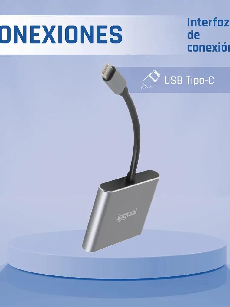 iggual Hub tipo C 3 en 1 HDMI USB3.0 PD100W 3