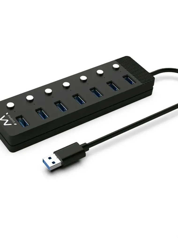 EWENT Hub usb-usb-c 7 ptos interruptor c/alimen. 3