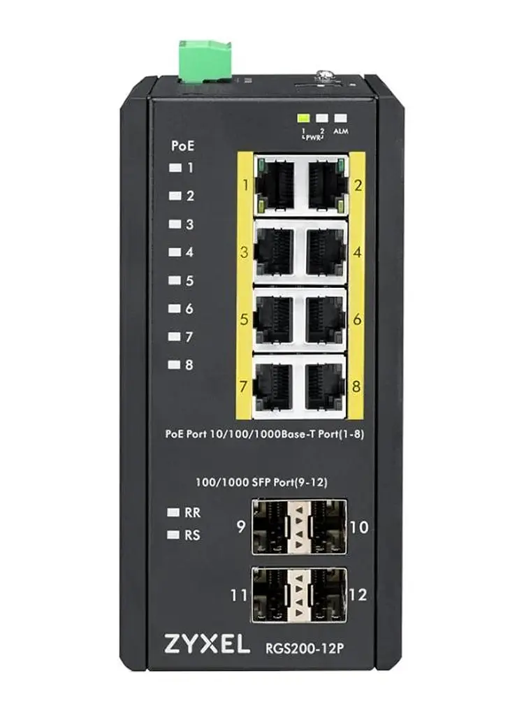 Zyxel RGS200-12P Switch POE Gest DIN 240W IP30 1