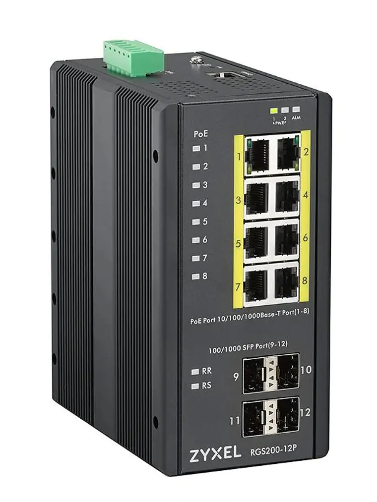 Zyxel RGS200-12P Switch POE Gest DIN 240W IP30 3