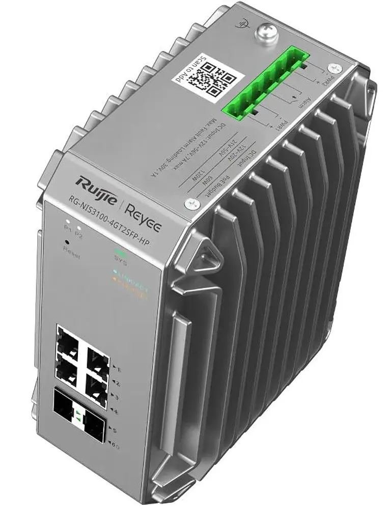 Reyee L2 Industrial Managed Switch, 4-Port RJ45 Gi 3