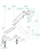 Tooq Soporte mesa DB1334TNR-B 1 brazo 13-34