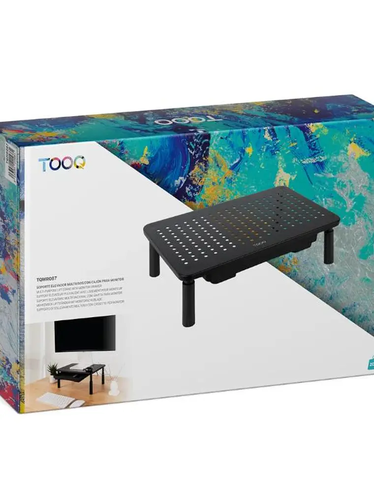 Tooq TQMR087 Soporte elevador monitores con cajón 2