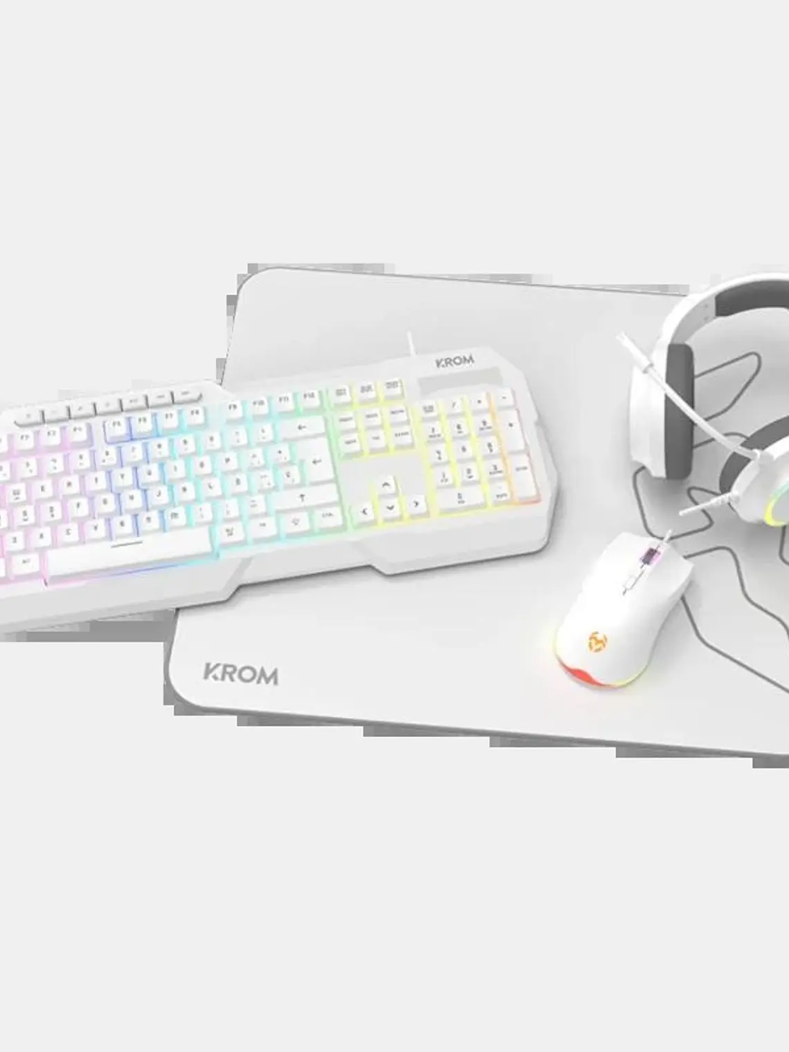 KROM KENTA PC Combo Gaming 4 en 1 RGB Blanco 1