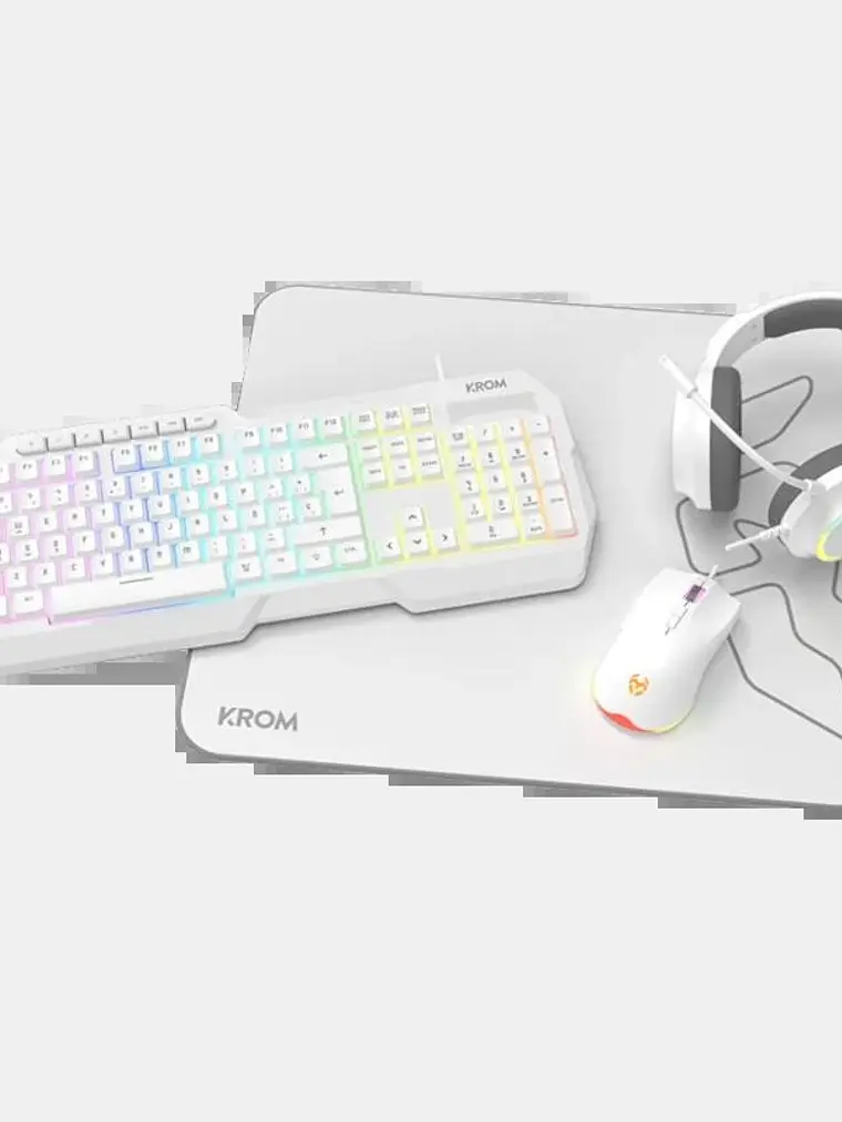 KROM KENTA PC Combo Gaming 4 en 1 RGB Blanco 1