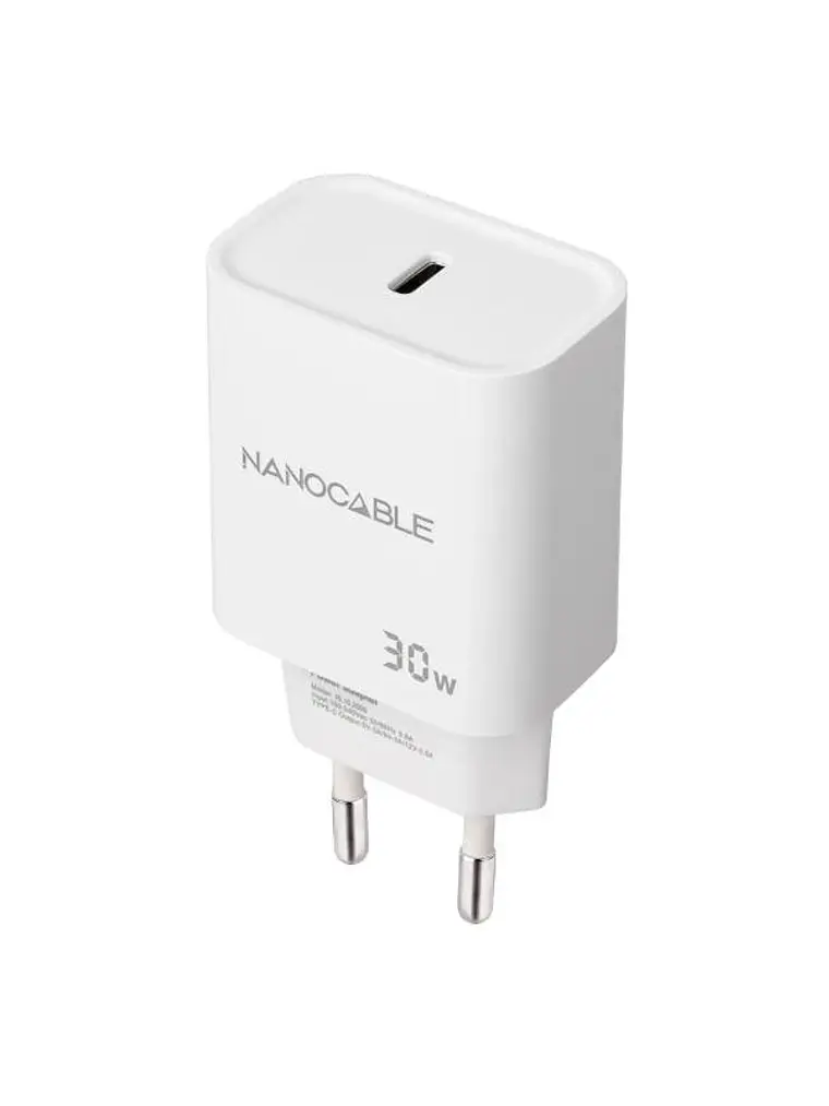 Nanocable Cargador pared USB-C PD 30W Blanco 2