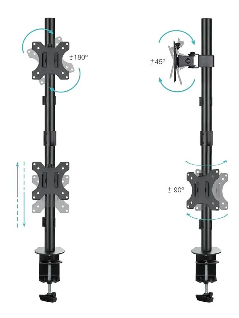 Tooq DB1233TNV-B Soporte mesa 2 brazos vertical 2