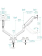 Tooq Soporte mesa DB1334TNR-W 2 brazo 13-34 Blanco - Miniatura 2