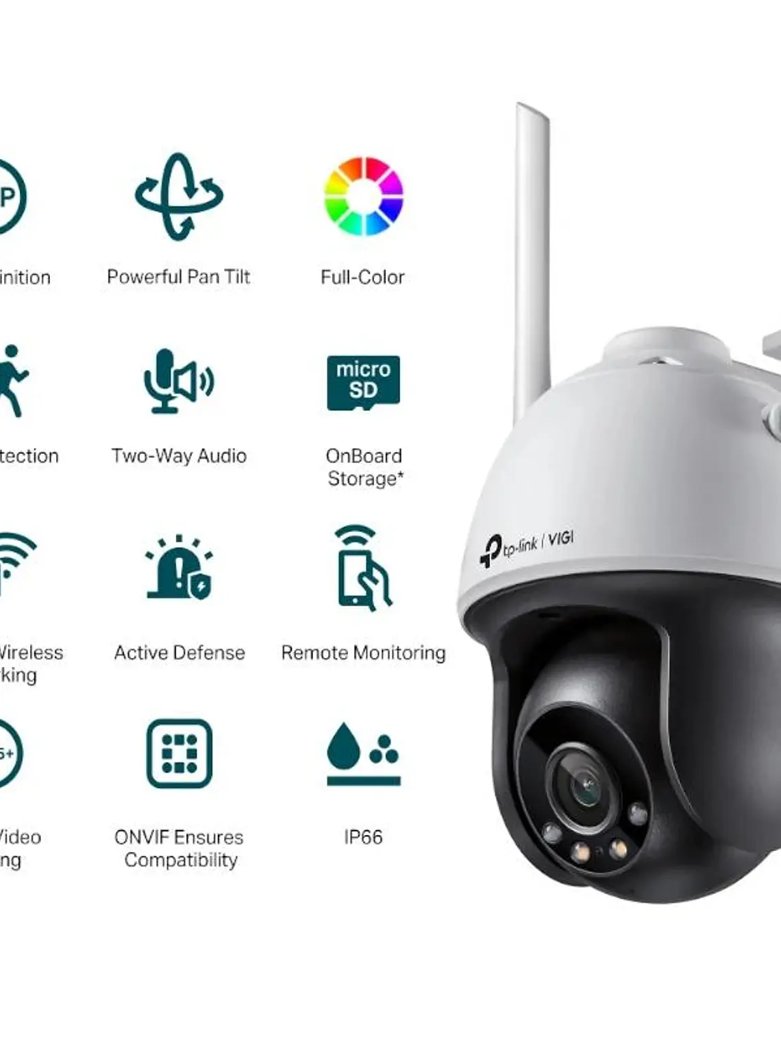 VIGI Cámara IP PT C540-W 4MP Plástico FColor Wi-Fi 2