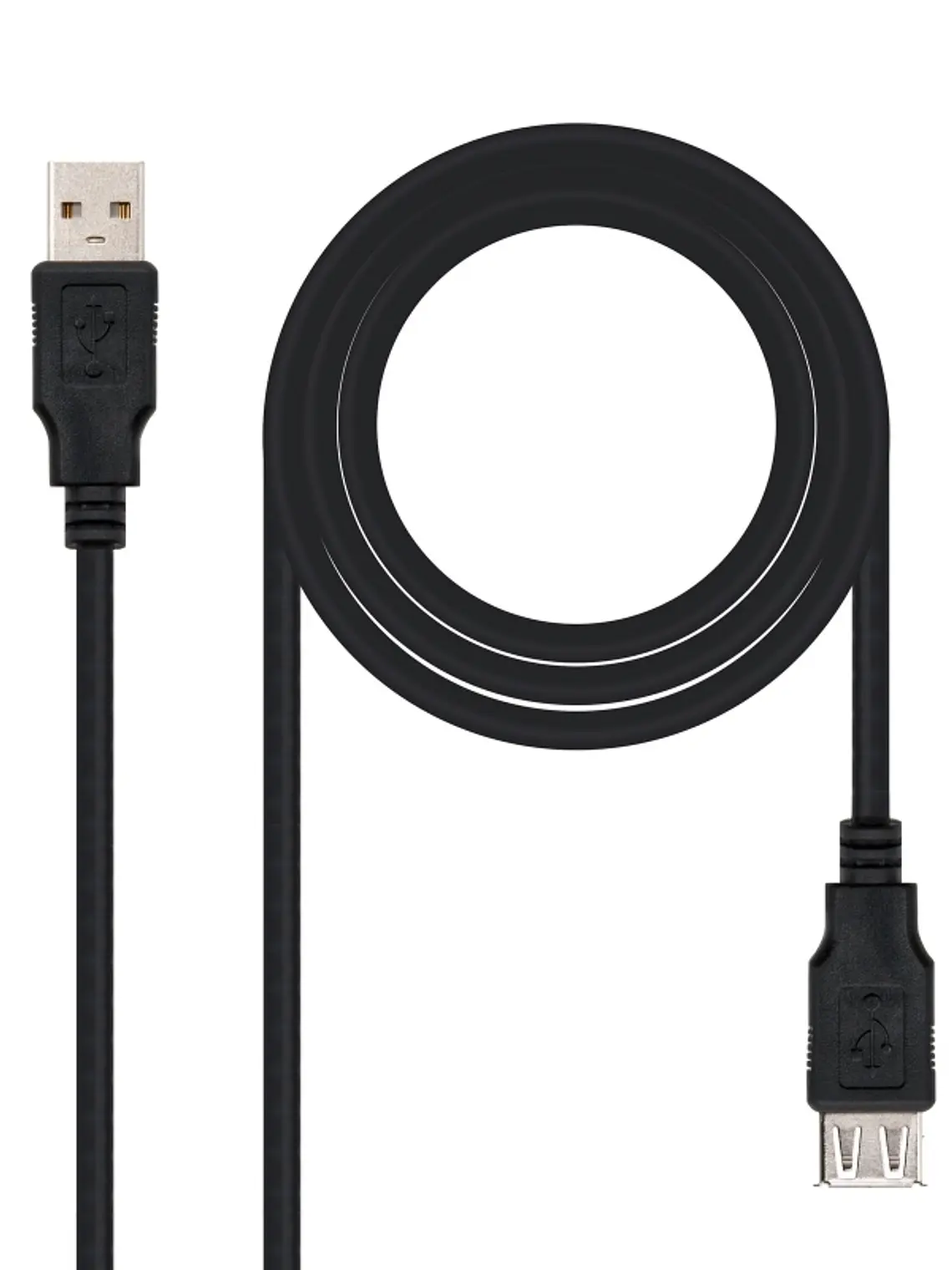 Nanocable Cable USB 2.0 Tipo-A M/H P Negro 1m 1