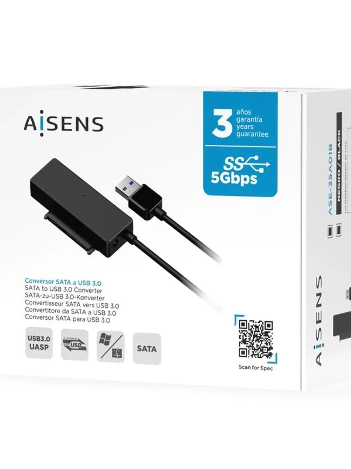 Aisens Adaptador SATA a USB-A 3.0 Discos 2.5/3.5 4
