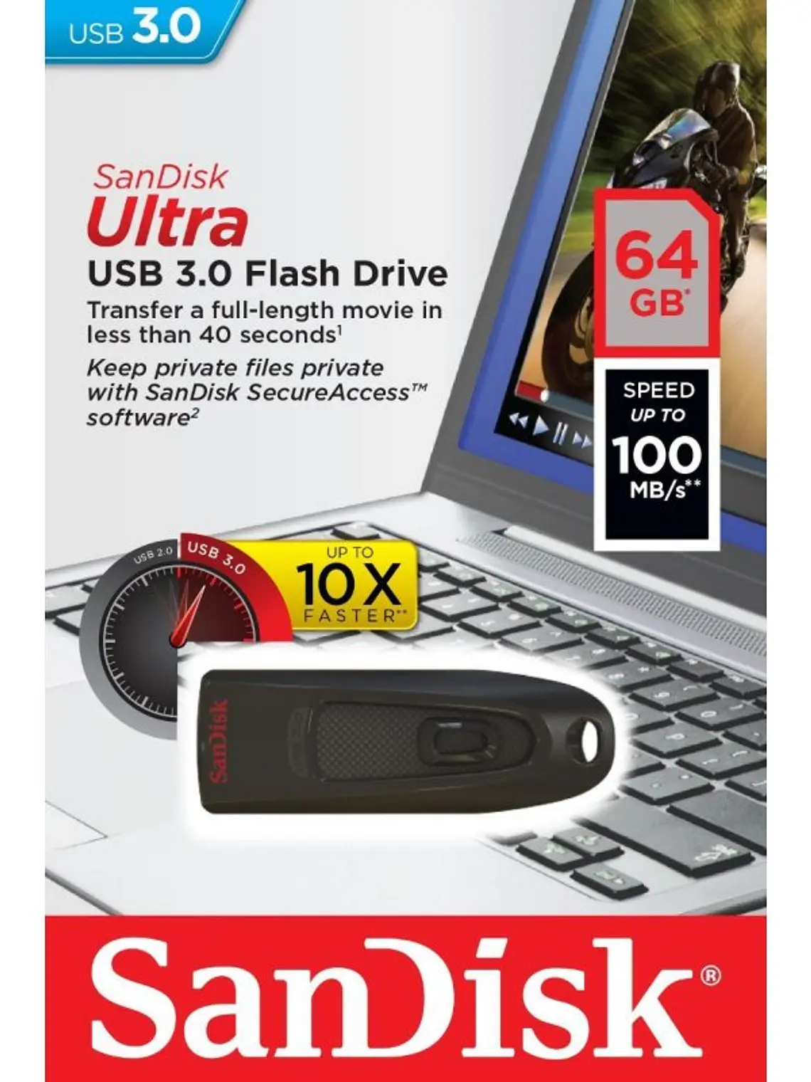 SanDisk SDCZ48-064G-U46 Lápiz USB 3.0 Ultra 64GB 2