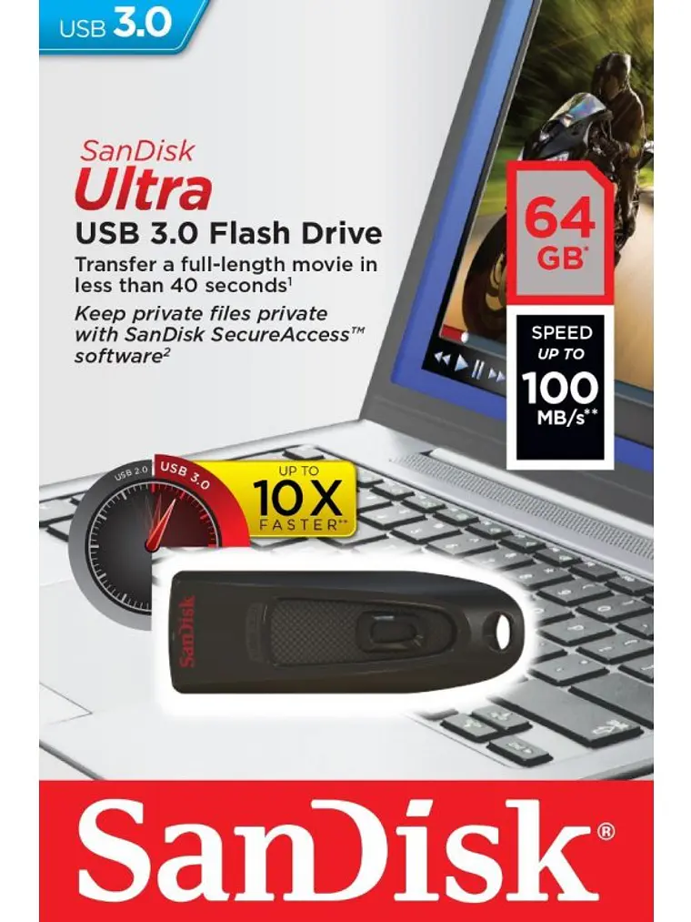 SanDisk SDCZ48-064G-U46 Lápiz USB 3.0 Ultra 64GB 2