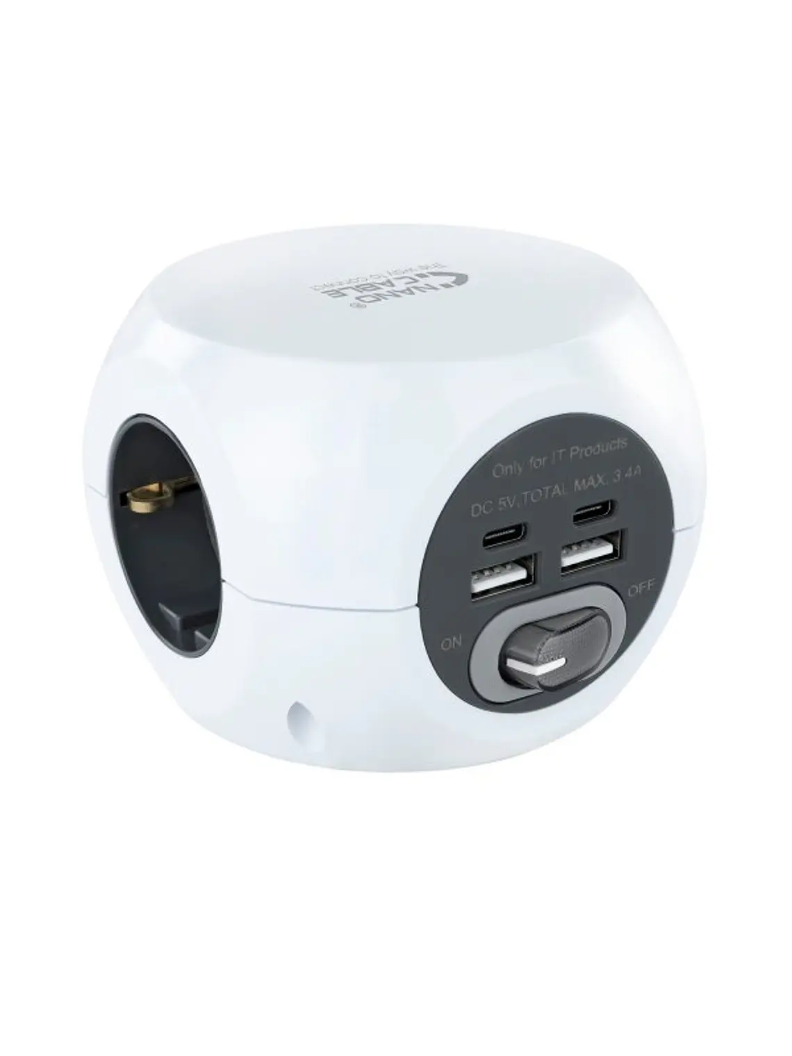 Nanocable Base de enchufes con 4 USB Blanco 1