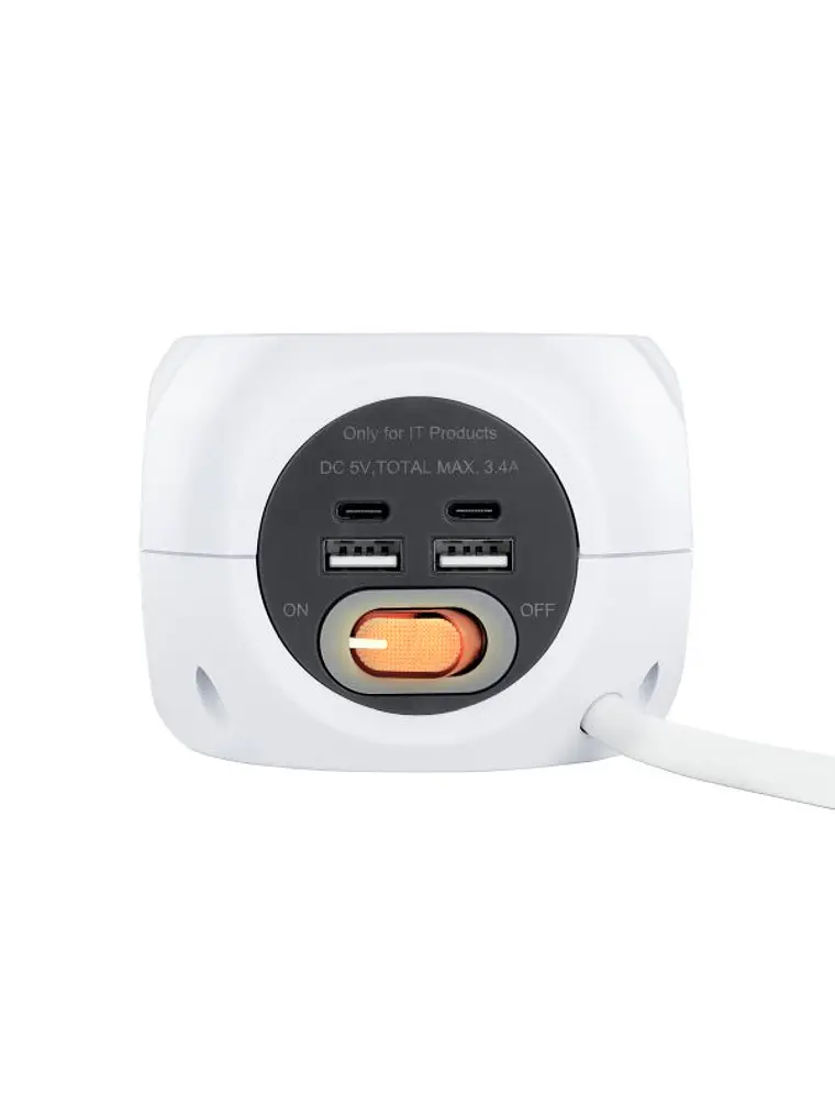 Nanocable Base de enchufes con 4 USB Blanco 2