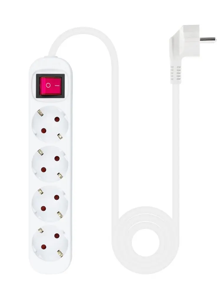 Nanocable Regleta 4 tomas con interruptor Blanca 1