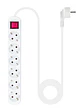 Nanocable Regleta 6 tomas con interruptor Blanca - Miniatura 1