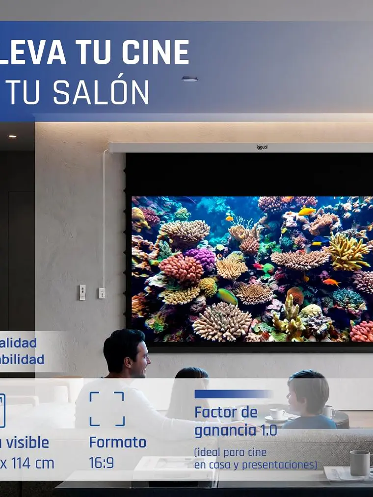 iggual Pantalla eléc tensionada 16:9 92