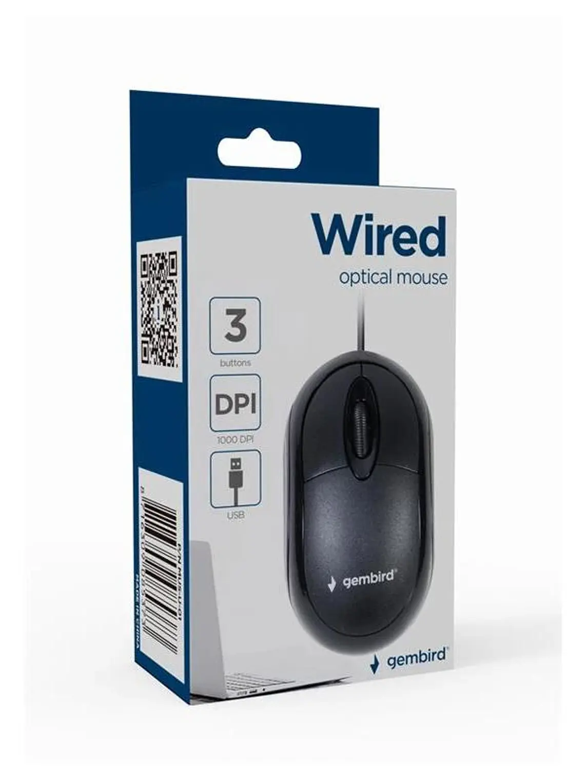 GEMBIRD Ratón óptico USB  3 botones cable Negro 2