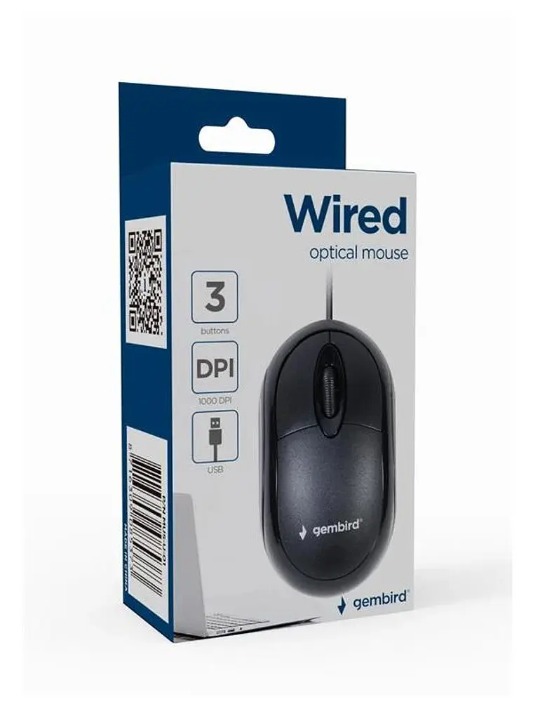 GEMBIRD Ratón óptico USB  3 botones cable Negro 2