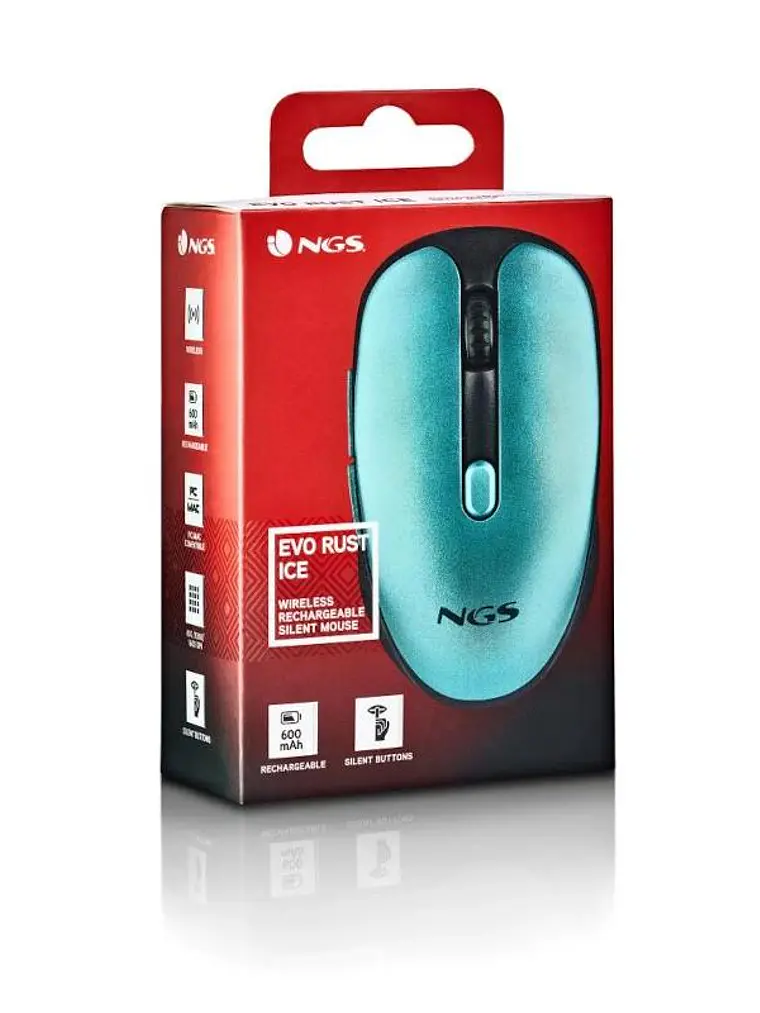 NGS Raton Inalambrico Recargable Silencioso Hielo 4
