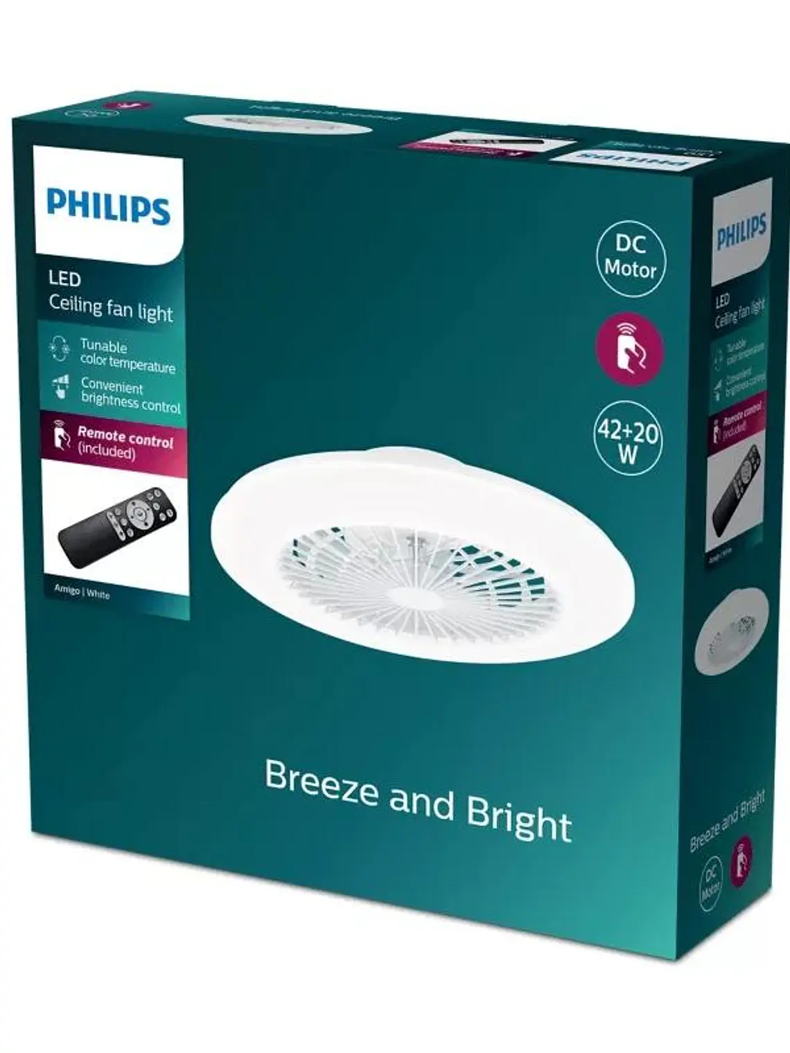 PHILIPS Ventilador techo Amigo LED 20+42W Blanco 2