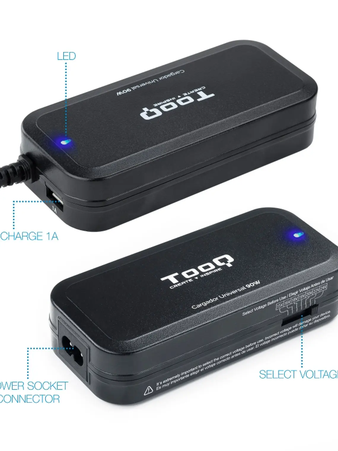 Tooq Cargador portátil 90W manual 12 conectores 2