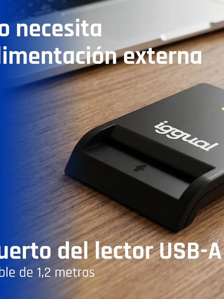 iggual Lector DNI SIP tarjetas ID USB 2.0 negro 3
