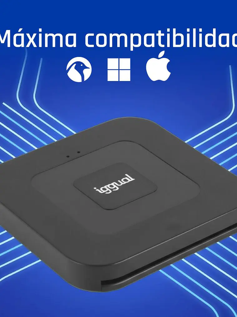 iggual Lector DNI SIP tarjetas ID USB-A / tipo C 2