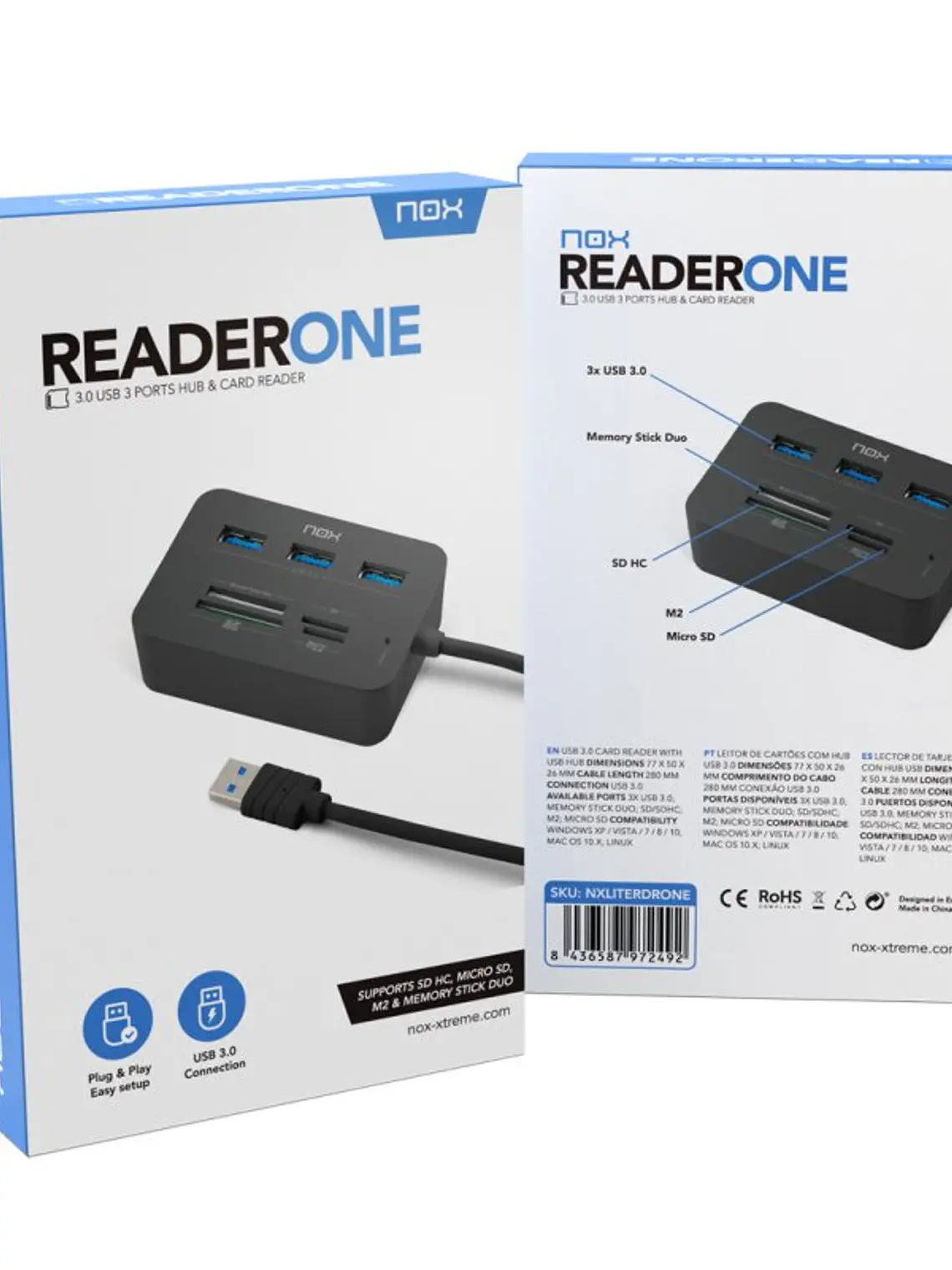 NOX Lector de tarjetas USB 2