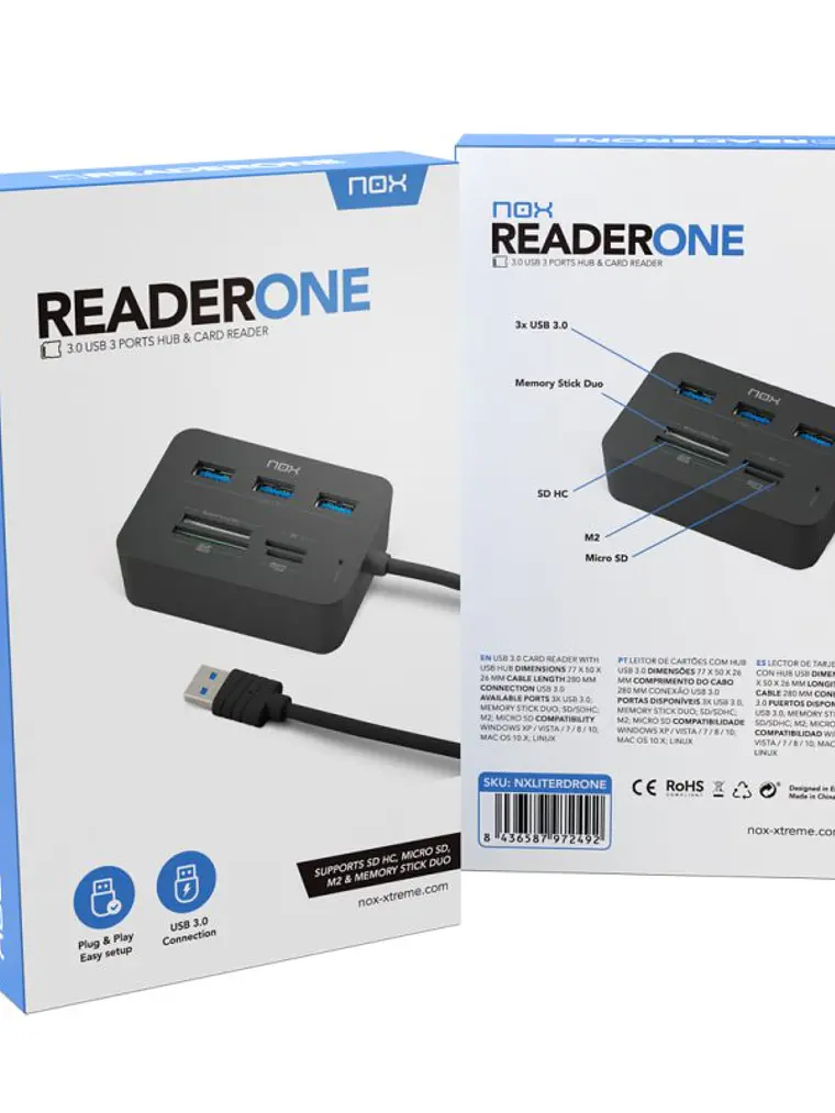 NOX Lector de tarjetas USB 2