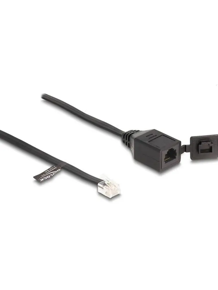 Delock Cable RJ11 macho a RJ11 hembra con tapa 1