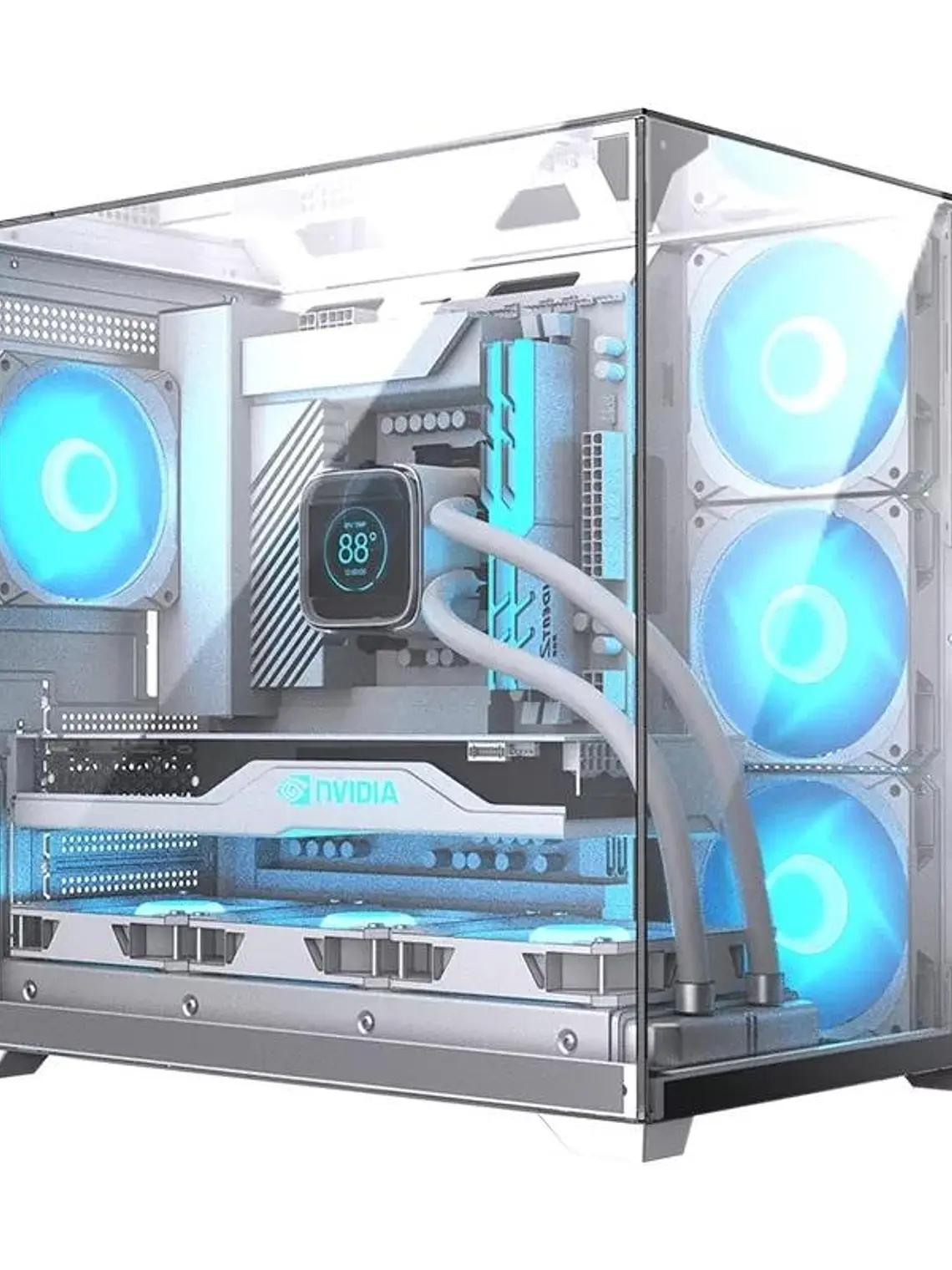 Hiditec Caja ATX Gaming Sky White USB 3.1 TYPE-C 1