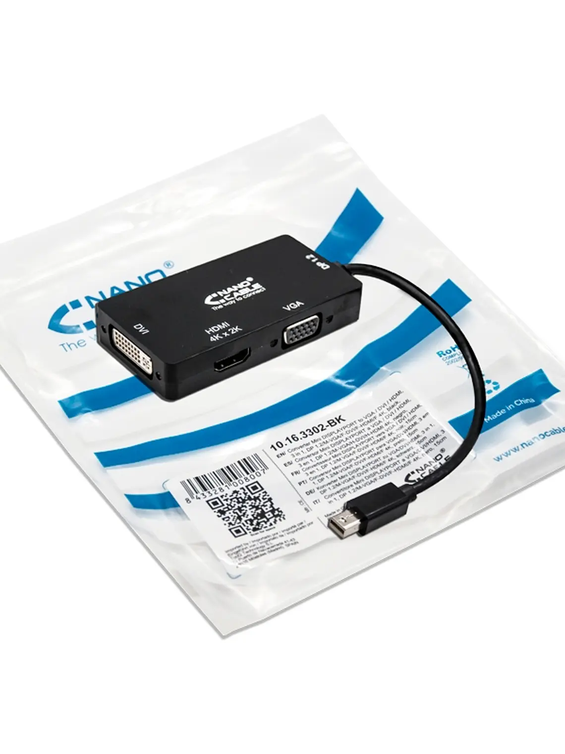 Nanocable Conversor Mini Displayp/VGA/DVI/HDMI 3E 2