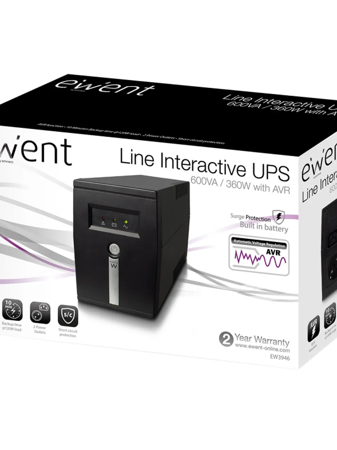 EWENT SAI EW3946 UPS 600VA Line Interactive 4