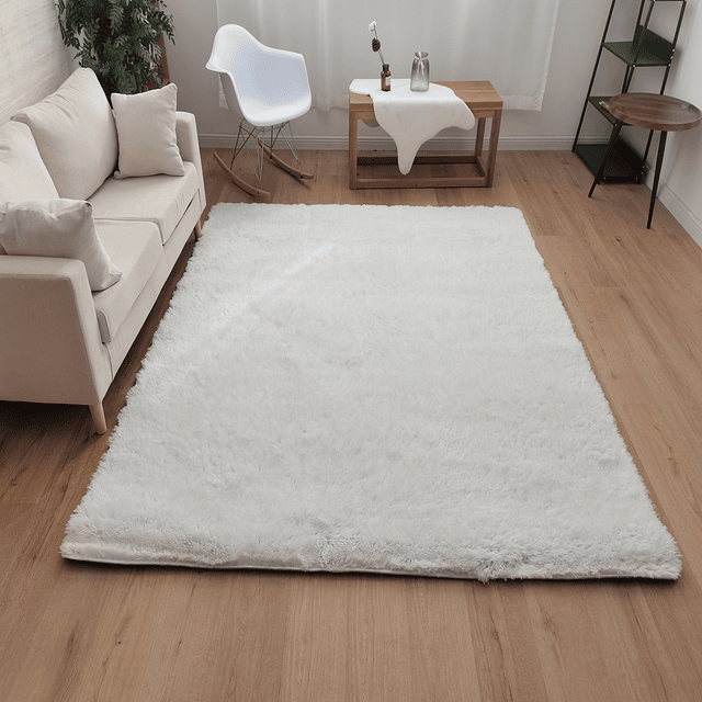 Alfombra Peluda Shaggy Crema 200x220