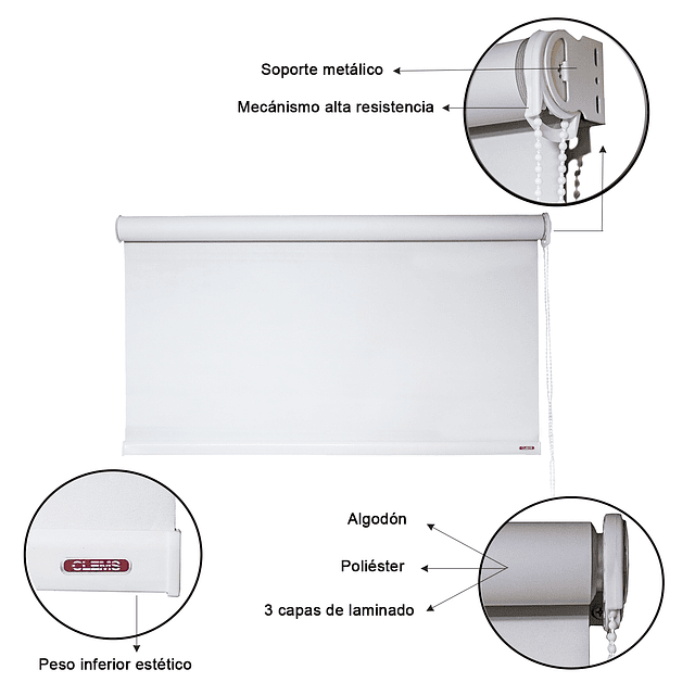 Cortina Roller Blackout 180X120