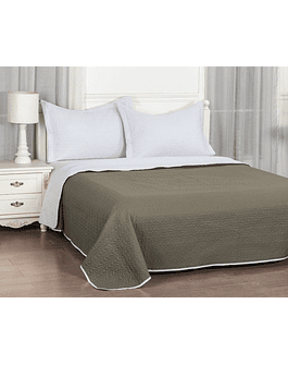 Cubrecama Quilt Reversible King 280x260cm Café