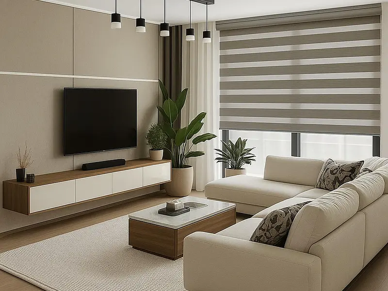 Cortinas para living: qué roller conviene según la luz y la tele